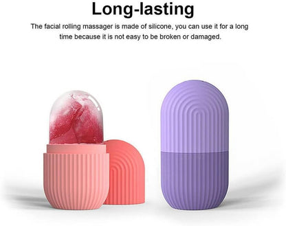 Face & Eye Ice Roller - Reusable Silicone Ice Stick for Skin Care, Pore Tightening, Acne Treatment, Blood Circulation - Cooling Beauty Facial Tool with Multi-Skin Benefits