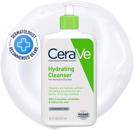 Hydrating Cleanser Face Wash 473Ml, for Normal to Dry Skin, Hyaluronic Acid + 3 Essential Ceramides, Cleanses and Hydrates without Disrupting Natural Skin Barrier of the Face & Body